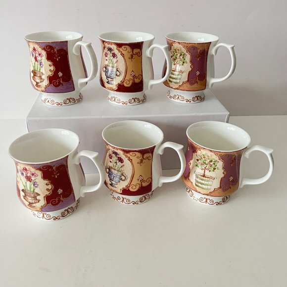6X Vintage Hampton Court Palace Fine Bone China Mugs by QUEEN'S - Picture 12 of 15